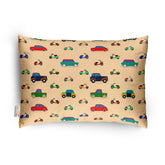 Premium Baby Pillow For Kids, Super Soft Cotton Kids Cushion - 12 X 18 Inches | For 5 Years Old Kids, Cartoon Prints - Vintage Cars | Bed Pillow, Washable, Easy To Care - Pillow 03