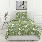 1 Single Bedsheet & 1 Pillow Cover - 54 X 84 Inches, Olive Green | Coordinated Look For Your Bedding | Durable & Easy To Maintain