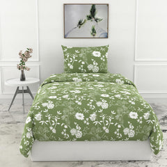 1 Single Bedsheet & 1 Pillow Cover - 54 X 84 Inches, Olive Green | Coordinated Look For Your Bedding | Durable & Easy To Maintain