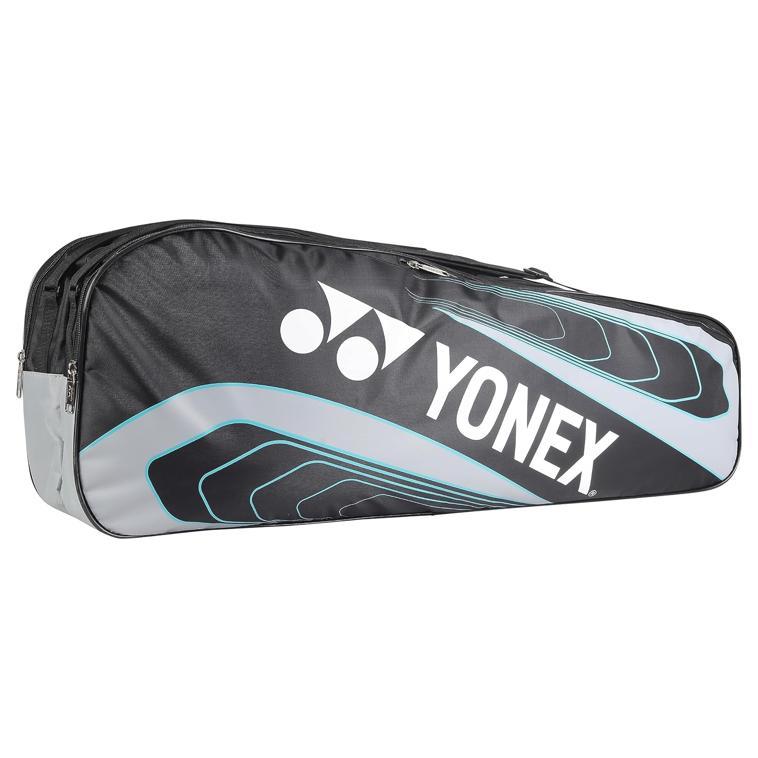 Yonex Badminton Kitbag BT5, 2 Zipper Compartment For Storage Of 3 Rackets & Clothes | Colour - Black & Grey, Size - Small, Material - Nylon Yonex Badminton Kitbag BT5, 2 Zipper Compartment For Storage Of 3 Rackets & Clothes | Colour - Black & Grey, Size - Small, Material - Nylon