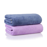 Glivary Microfiber Towels 640 Gsm | Bath-Soft Towel With Hook Quick Dry Super Absorbent-Bath Towel For Men & Women (Purple & Blue) | Pack Of 2