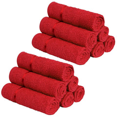 Story@Home 12 Piece 450 Gsm Cotton Face Towel | Ultra Soft Cotton, Super Absorbent, Antibacterial Treatment, Face Towel (Wine Red)