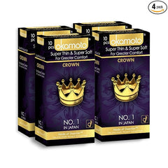 Okamoto Crown Condoms Best Rated Condom Ultra Thin Condoms For Male |(4 X 10s)| No 1 Brand In Japan