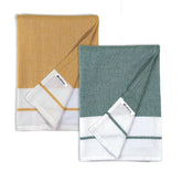 Indihaus Cotton Bath Towels 460 Gsm | Absorbent Large Size Quick Dry Gym Travel & Bath Towel (Forest Green & Happy Orange)- Set Of 2