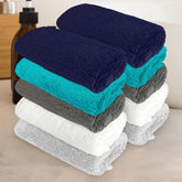 Heelium Bamboo Face Towel 1200 Gsm | Ultra Absorbent & Odour-Free 3x Softer Than Cotton Towels | Pack Of 10 -Blue, Teal, Grey, White & Light Grey