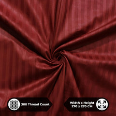 Cotton Satin King Size Bedsheet With 2 Pillow Covers - 108 X 108 Inches, Maroon | Super Soft Luxury Solid Bed Sheet For Home Decor