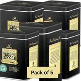 Goodricke Castleton Vintage Darjeeling Tea - Pack Of 5 X 100gm Tin, 3.5 Ounce Each | Premium Black Tea With Rich Taste & Aroma - Single Estate Whole Leaf Chai | Low Caffeine
