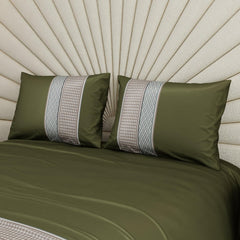 Bedsheet For Super King Size Bed With 2 Matching Pillow Cover - 108 X 108 Inches, Olive | Ideal For Healthy Skin & Hair | 100% Premium Fabric Is Lightweight, Soft & Comfortable