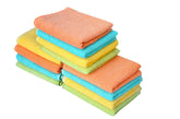 Cluze Cotton Medium Size Hand Towel 1800 Gsm | Towel For Wash Basin High Absorbent Hand Towels (Multicolor) - 12 Pcs