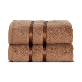 Spread Spain 100% Cotton Hand Towel 600 Gsm | Soft, Fluffy, Super Absorbent & Quick Dry Towels For Pool, Spa & Gym (Tabacco) -Set Of 2