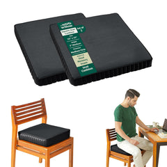 Chair Cushion Pad, High-Resilience & Memory Foam Pillow, Black, XL King Size - 20 L X 20 W X 3 H inch | Seat Cushion For Chair, Hip Support & Back Pain Relief | Sitting Pillow - Set Of 2