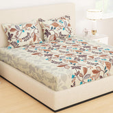 All Around Elastic Fitted Bedsheet With 2 Matching Pillow Covers - 60 X 72 Inches, Beige | Long Lasting Use & Everyday Luxury | Ideal For All Seasons