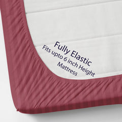 Cotton Elastic Fitted King Size Double Bed Bedsheet With 2 Pillow Covers - 72x78x6 Inches, Pink | Durable Bedsheets For Everyday Comfort
