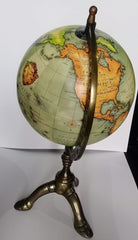 Globe Educational Political World Globe With Metal Finish, Home Decor, Office Decor, Gift For Students Green 12" Inch, Pack Of 1
