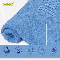 Liberty Towels Medium Size Bath Towel 450 Gsm | Soft, Quick Dry, Super Absorbent Turkish Towel For Bathroom, Gym & Travel (Blue)