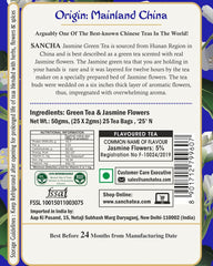 San-Cha Jasmine Green Tea - 25 Biodegradable Tea Bags | Aromatic & Refreshing China's No 1 Detox Tea - Environment Friendly & Made In Corn Fiber | Low Caffeine