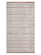 Homefresh Decorative Cotton Bath Towel 500 Gsm | Geometric Pattern Brown & White (Kelle)