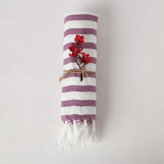 Patvy Bath Towels 240 Gsm | Light Weight Turkish Style Stripe Bath Towels For Men & Women Large Size (Grape)- Pack Of 1