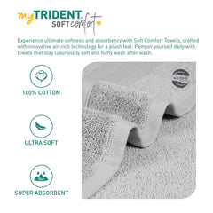 Trident Soft Comfort Air Rich 100% Cotton Bath Towels 500 Gsm | Large Size Bathroom Towels For Men/Women (Silver)