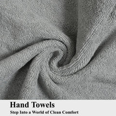 Fresh From Loom Luxury Fur Collection Hand Towel 500 Gsm Napkins Cotton High Absorbency Double Stitched Size (Grey) - Set Of 4