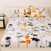 100% Cotton Elastic Fitted Double Size Bedsheet 2 Pillow Cover - 88 X 100 Inches, White | Perfect For Festive Gifting | Durability & Long-Lasting Use
