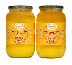 100% Natural A2 Bilona Gir Cow Ghee By Swarnamrit | Traditional Bilona Method Healthy Pure Desi Ghee Good For Bakes Cookies | 2 Litre (1 Litre * 2) 67.6 Ounce | Jar Pack