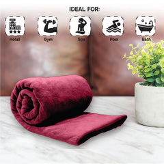 Housse Premium Microfiber Bath Towel 550 Gsm | Extra Large Quick Dry Towels For Women & Men | Super Soft Plush | Ultra Absorbent For Home Swimming Sports & Travel (Red Plum)