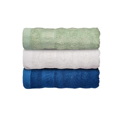 Caimla Luxury 100% Bamboo Face Towel 550 Gsm | Ultra-Soft, Highly Absorbent & Eco-Friendly Towels - Best For Newborn Babies - Pack Of 3 (Green, White & Blue)