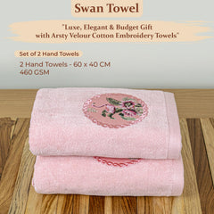 Akiko Home Prima Dream 100% Cotton Hand Towels 400 Gsm | Soft, Absorbent & Durable, Cotton Hand Towel | Pack Of 2 (Peach)