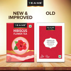 TE-A-ME Hibiscus Flower Tea - 50gm, 1.7 Ounce | Hibiscus Flower Tea Boosts Immune System - Caffeine Free, Biodegradable