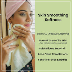 Mush 100% Bamboo Face Towel 500 Gsm | Ultra Soft, Absorbent, & Quick Dry Towel For Facewash, Gym, Travel, Spa, Beauty Salon | Pack Of 3 (Olive, Cream & Sky Blue)