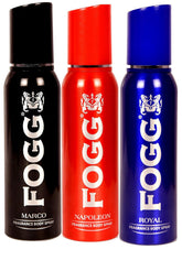 Fogg Marco + Royal + Napolean Fragrance Body Spray 150ml Each 5 Fl.oz. | Long Lasting No Gas Deodorant For Men & Women