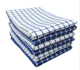 Pixel Home Kitchen Cleaning Towel 400 Gsm | Superior Cotton, Multi-Purpose, Waffle - Blue & White (Pack Of 6)