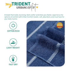 Mytrident Bath Towel Urban Comfort 450 Gsm | 100% Cotton Bath Towel (Doodle Blue)