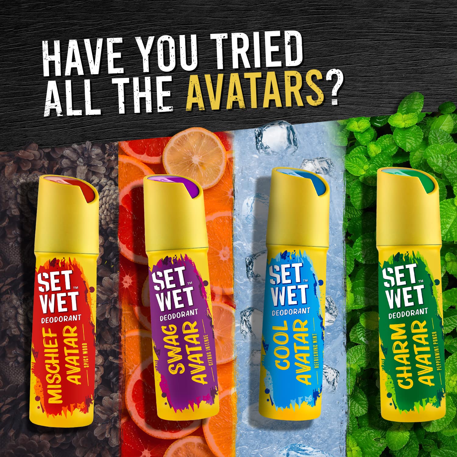 Set Wet Combo Of 2 Deodorant For Men Cool Avatar Refreshing Mint 150ml Each 5 Fl.oz. Set Wet Combo Of 2 Deodorant For Men Cool Avatar Refreshing Mint 150ml Each 5 Fl.oz.