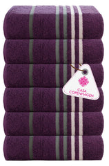 Casa Copenhagen Egyptian Cotton Ecstatic Hand Towel 740 Gsm (Dark Purple)- 6 Pcs