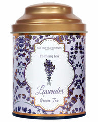 San-Cha Lavender Green Tea - 100gm, 3.5 Ounce | Calming & Stress Relief Green Tea - Environment Friendly & Made In Corn Fiber | Medium Caffeine