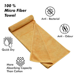 Yellow Weaves Super Soft Microfiber Hand Towels 800 Gsm | Gym & Workout Towels (4 Pieces)-Multicolor