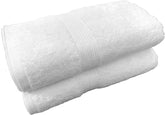 Trella 100% Cotton Large Cotton Bath Towel 500 Gsm (White) -2 Piece