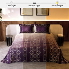 Premium Bedding Set King Size Bedsheet With 2 Pillow Covers | 90 X 108 Inches, Plum | Ultimate Comfort, Breathable - Wedding Gift For Couples