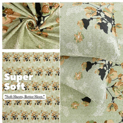 100% Pure Cotton Double Bedsheet With 2 Pillow Covers - 90 X 90 Inches, Light Green | Soft, Breathable & Skin-Friendly Fade Resistant Double Bedsheet