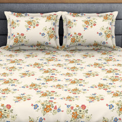 King Size 1 Double Bedsheet With 2 Pillow Covers - Size 108 X 108 Inches, Multicolor | Soft Feel Wrinkle Resistance | Durability & Comfort, Breathable