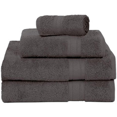 Ambra Linens Highly Absorbent Towel 500 Gsm | 100% Cotton, Soft And Plush, All Seasons Use, Large, Everyday Use, Durable (1hand, 1face, 2bath Towels Set) | Solid Grey