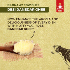100% Natural Bilona A2 Desi Cow Ghee By Nutty Yogi | Delicious & Nutritious Healthy Homemade Desi Cow Ghee | (1 Litr) 33.8 Ounce | Jar Pack