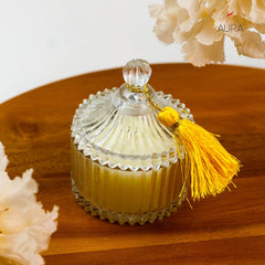 CRYSTAL GLASS JAR SCENTED CANDLE FOR HOME DECORATIONS | SOY WAX PERFECT FOR GIFT