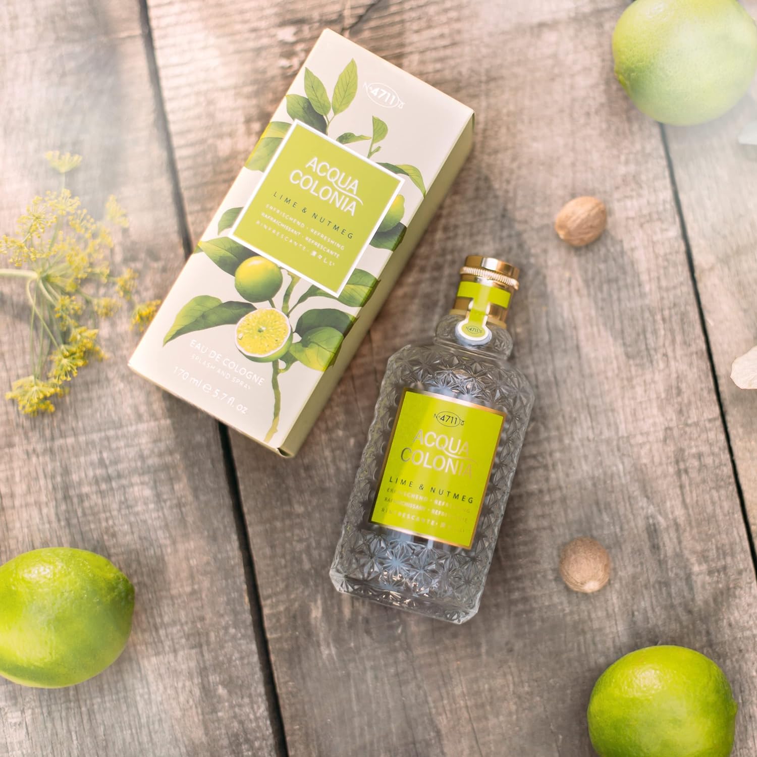 4711 Acqua Colonia Lime & Nutmeg Eau De Cologne 170ml 5.7 Fl.oz. | Perfect Aniverssary Gift For Husband 4711 Acqua Colonia Lime & Nutmeg Eau De Cologne 170ml 5.7 Fl.oz. | Perfect Aniverssary Gift For Husband