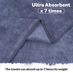 Fezora Microfiber Bath Towel 400 Gsm | For Men & Women Soft & Absorbent Weft Knitting Towels | Quick Dry Large Size Towel (Dark Grey & Brown) - 2 Piece