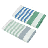 Mush 100% Bamboo Extra Large Bath Towels 700 Gsm | Ultra Soft, Absorbent, Quick Dry Bath Towel For Men & Women (Light Green-Grey & Blue-Dark Green)- Pack Of 2