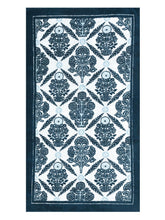 Homefresh Print Cotton Bath Towel 500 Gsm | Geometric Pattern Navy Blue & Grey (Mehr)
