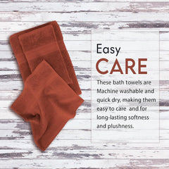 Ambra Linens 500 Gsm Highly Absorbent Towels Set 100% Cotton Soft & Plush All Seasons Use Large Everyday Use Durable Face, Bath & Hand Towels (6 Pieces, Dark Rust)